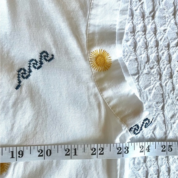 MADEWELL White Embroidered Cotton Button Down Shirt Top XS/S Women’s - Picture 11 of 14
